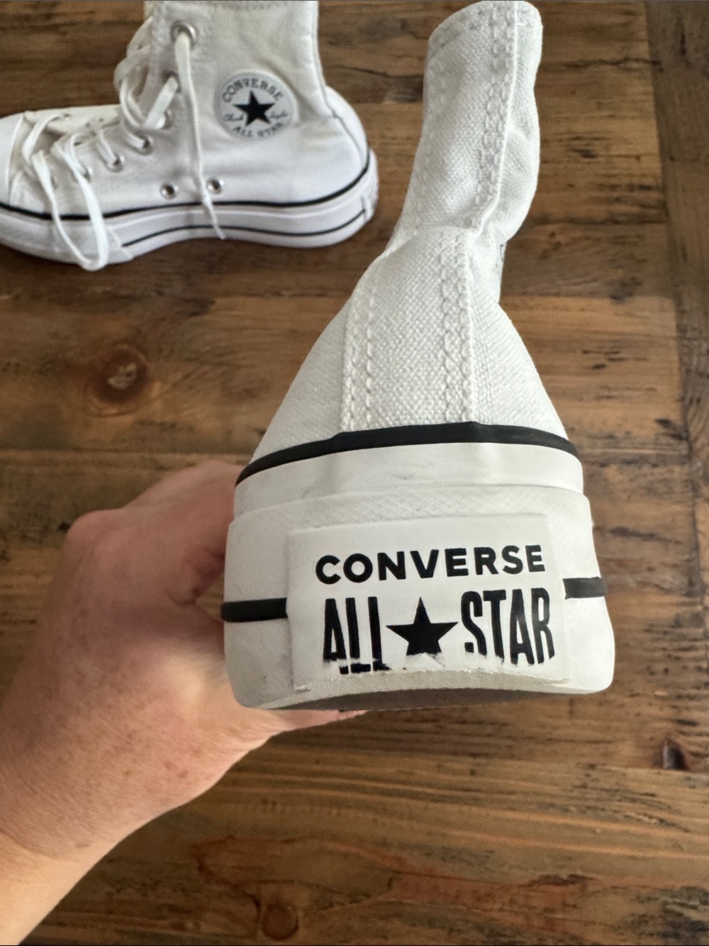 Converse White High Top Canvas Sneakers - Picture 10 of 11